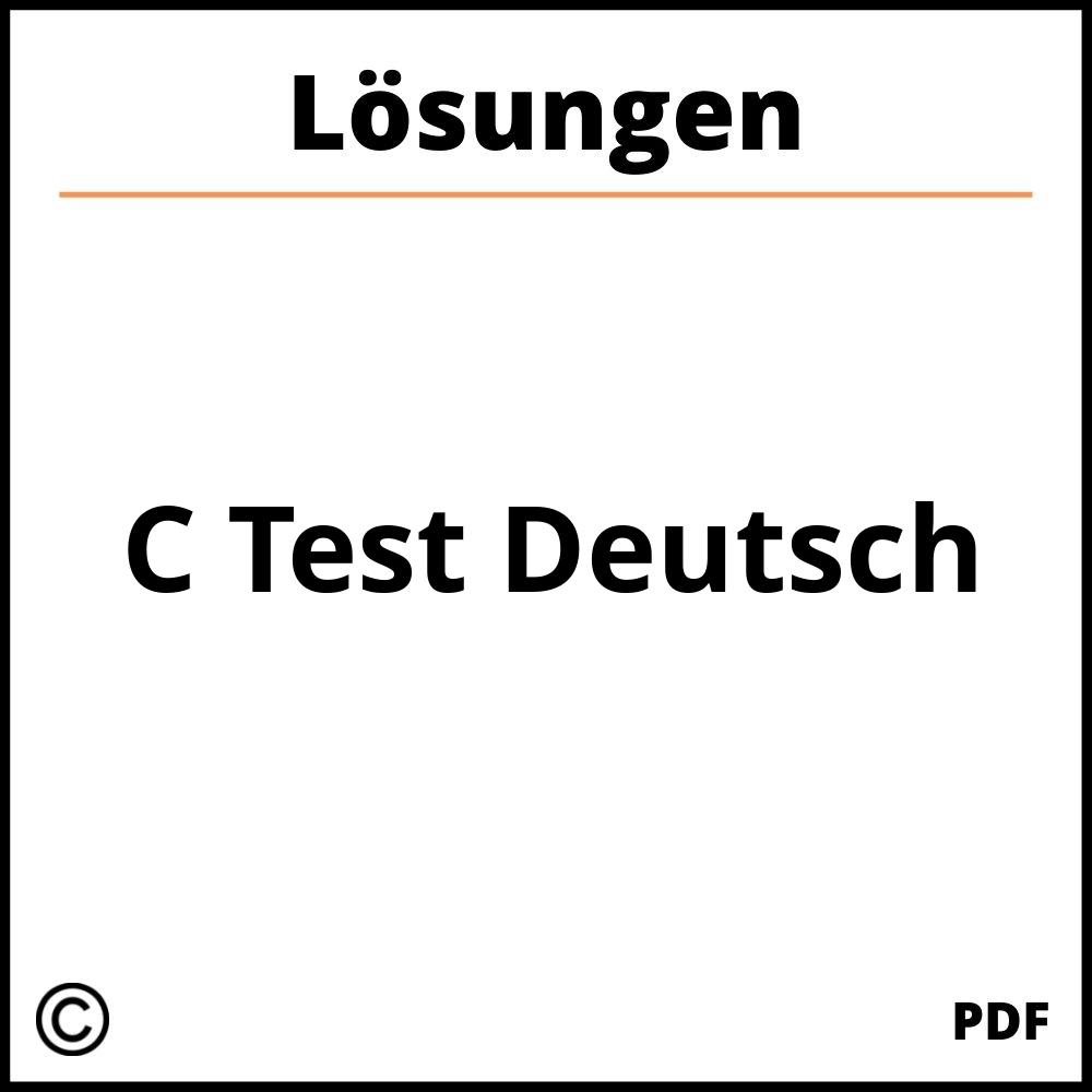 C Test Deutsch Mit Lösungen