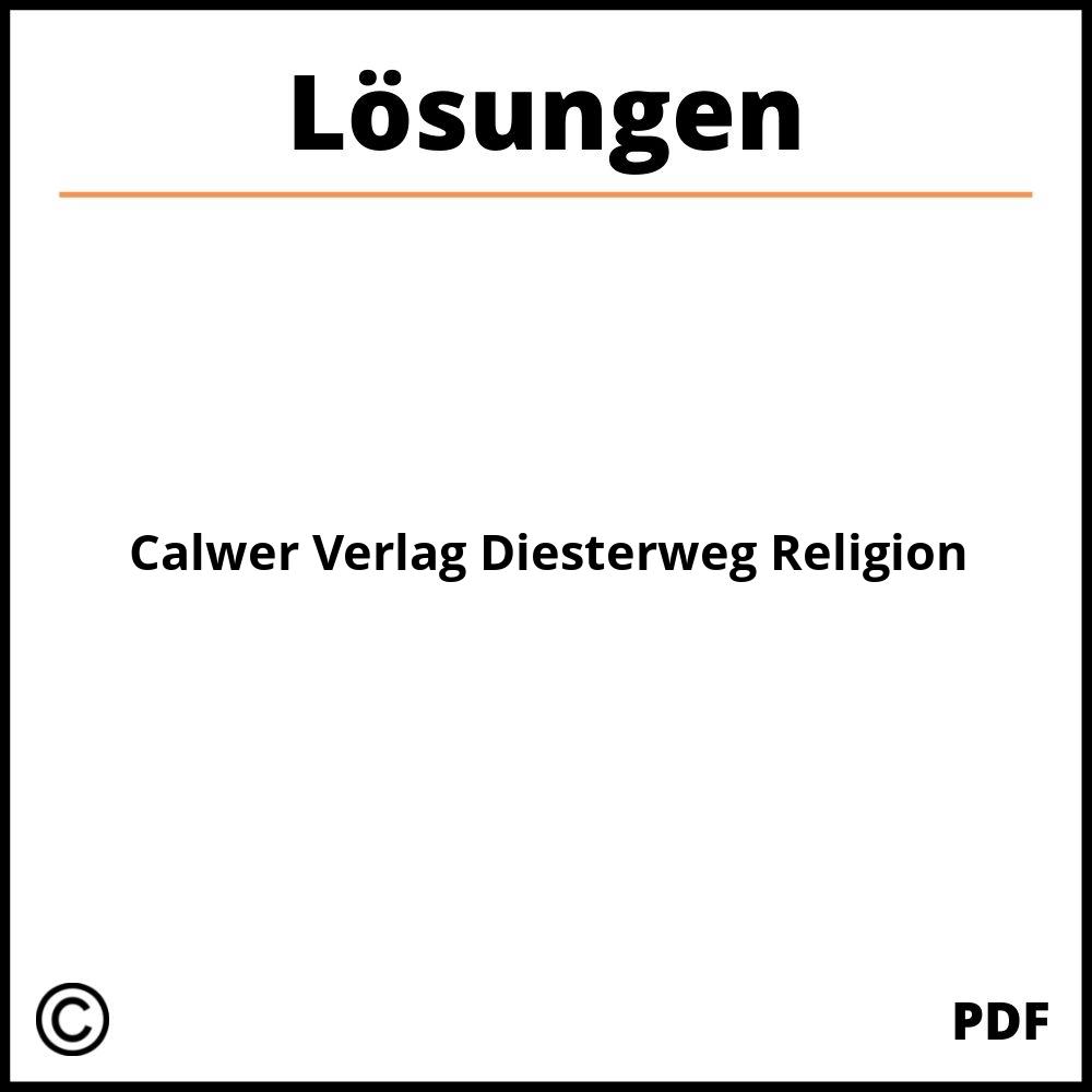 Calwer Verlag Diesterweg Religion Lösungen