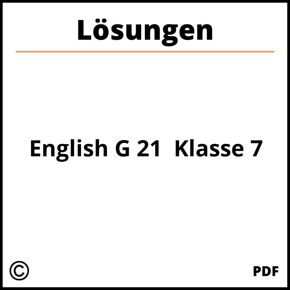 English G 21 Lösungen Klasse 7