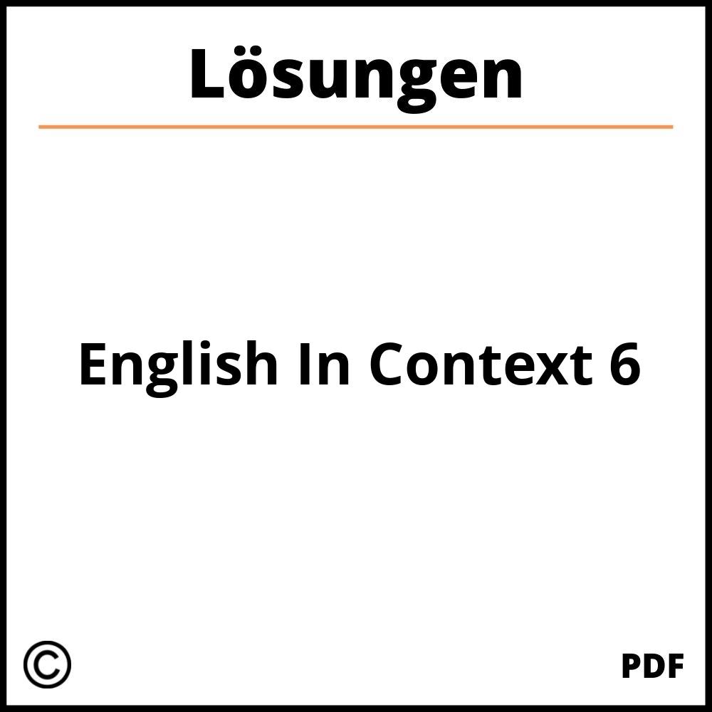 English In Context 6 Lösungen