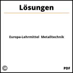 Europa-Lehrmittel Lösungen Metalltechnik