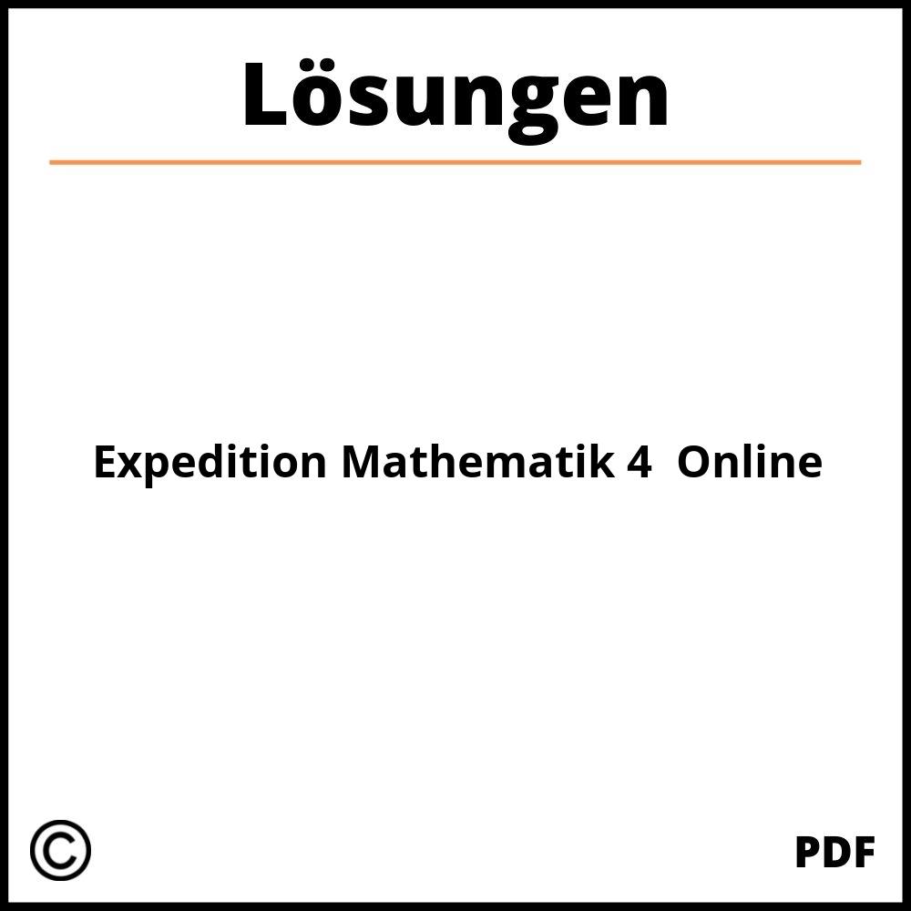 Expedition Mathematik 4 Lösungen Online