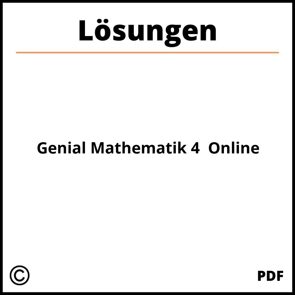 Genial Mathematik 4 Lösungen Online