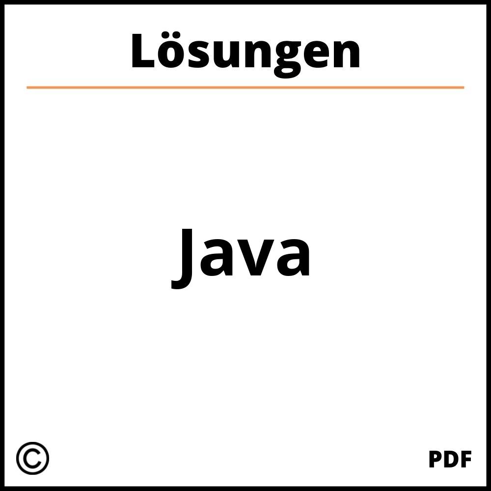 Java Aufgaben Mit Lösungen Pdf