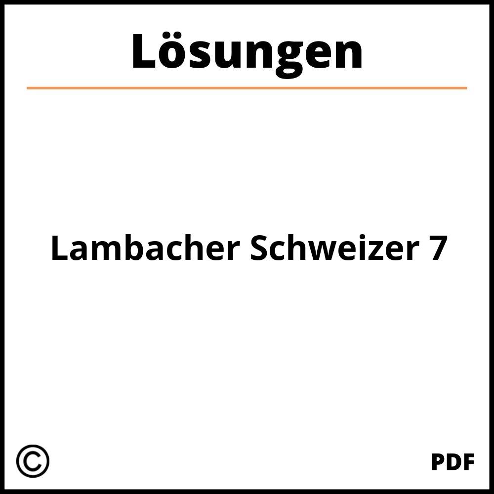 Lambacher Schweizer 7 Lösungen Pdf