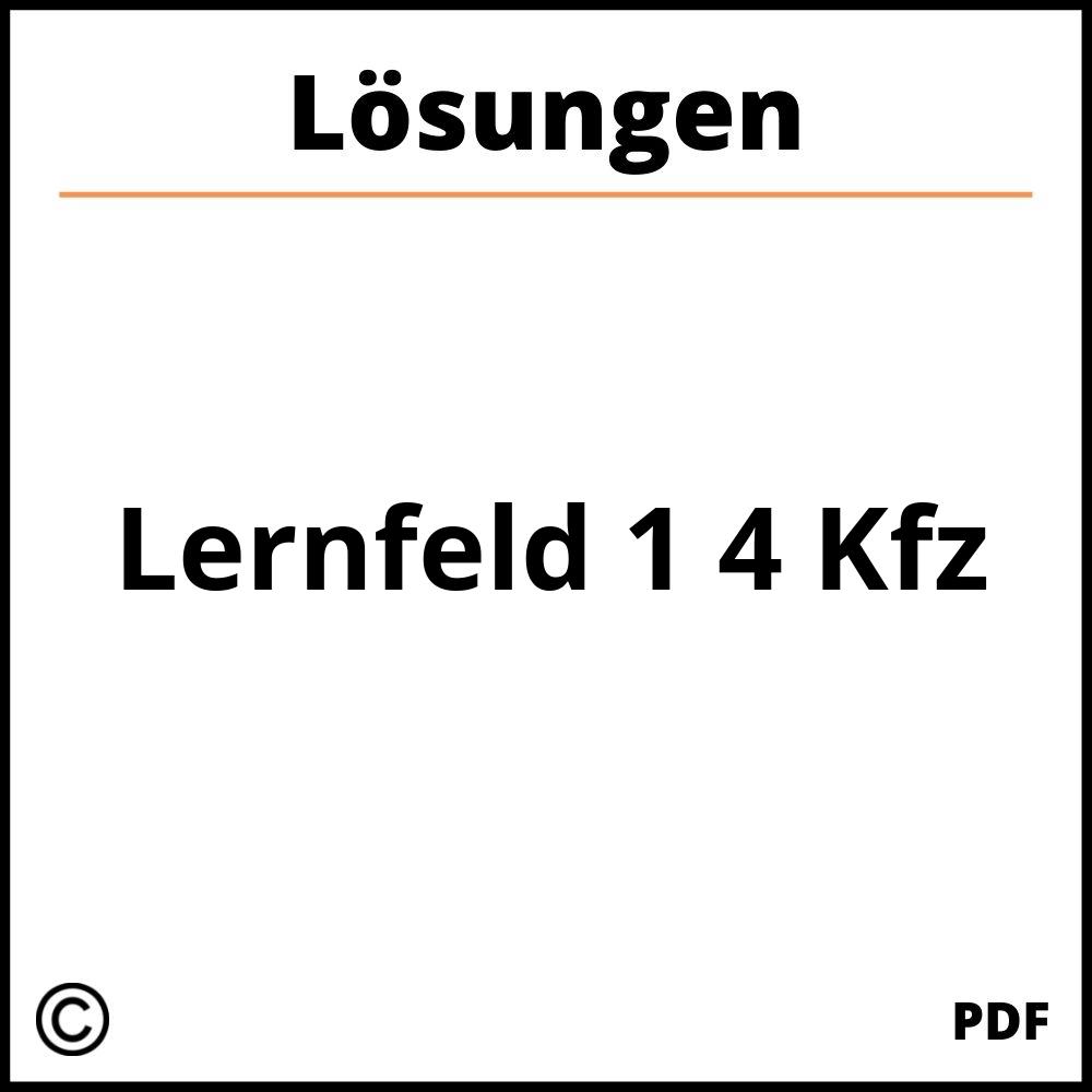 Lernfeld 1 4 Kfz Lösungen Pdf