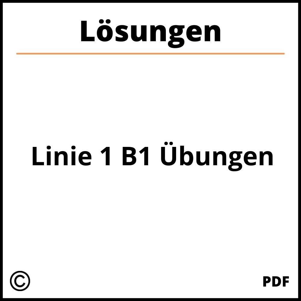 Linie 1 B1 Übungen Lösungen