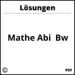 Mathe Abi  Bw Lösungen