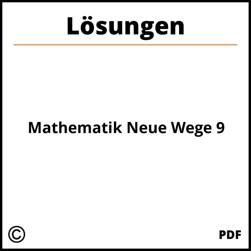 Mathematik Neue Wege 9 Lösungen Pdf