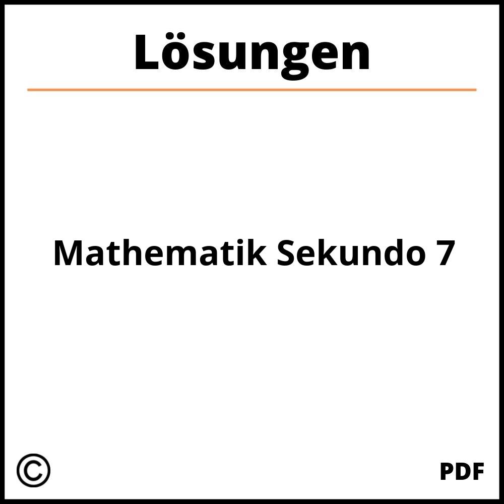 Mathematik Sekundo 7 Lösungen Pdf