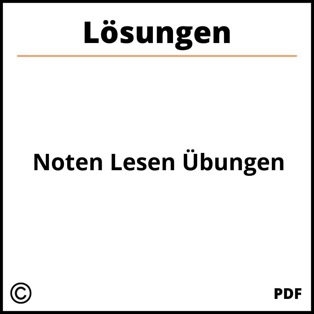 Noten Lesen Übungen Mit Lösungen Pdf