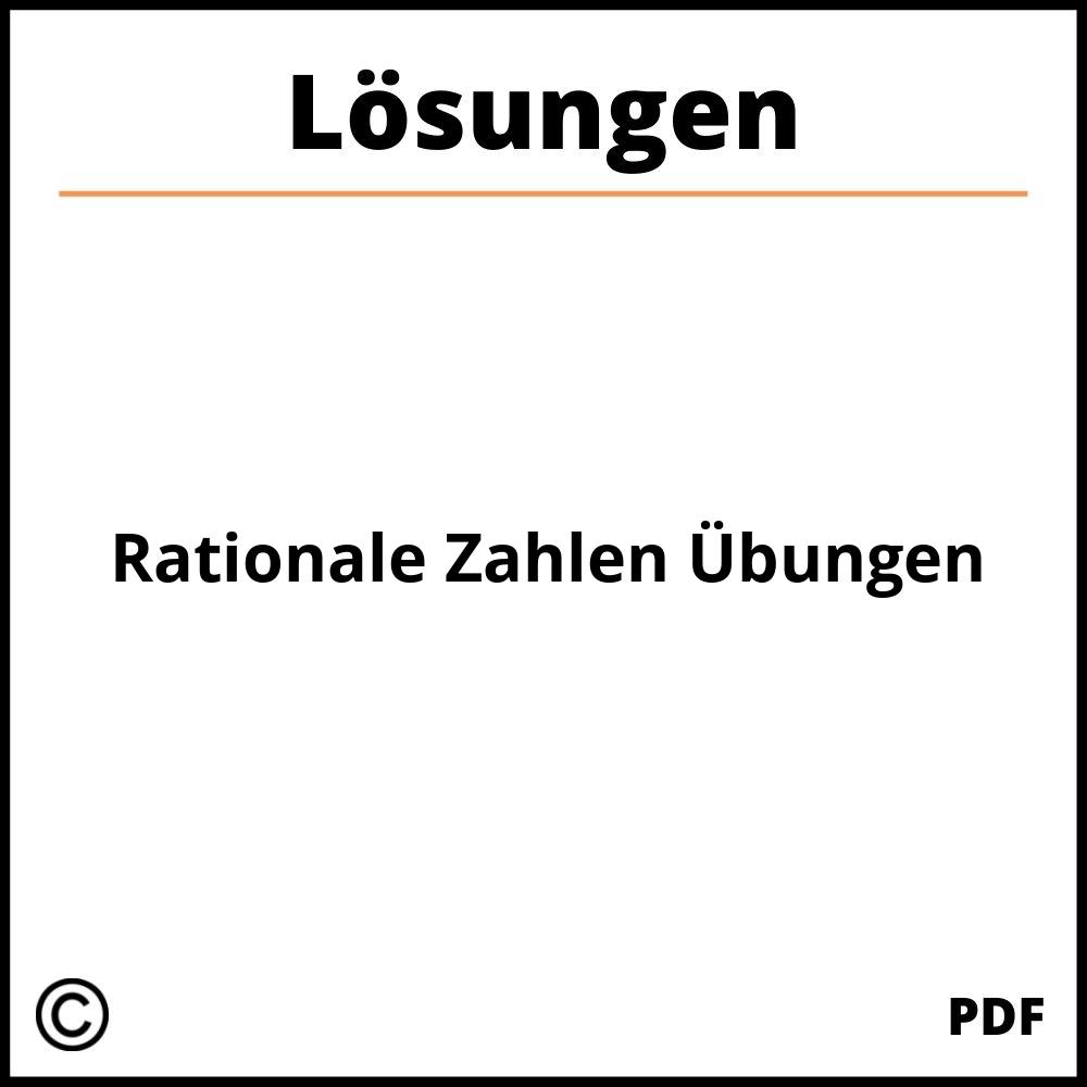 Rationale Zahlen Übungen Mit Lösungen Pdf