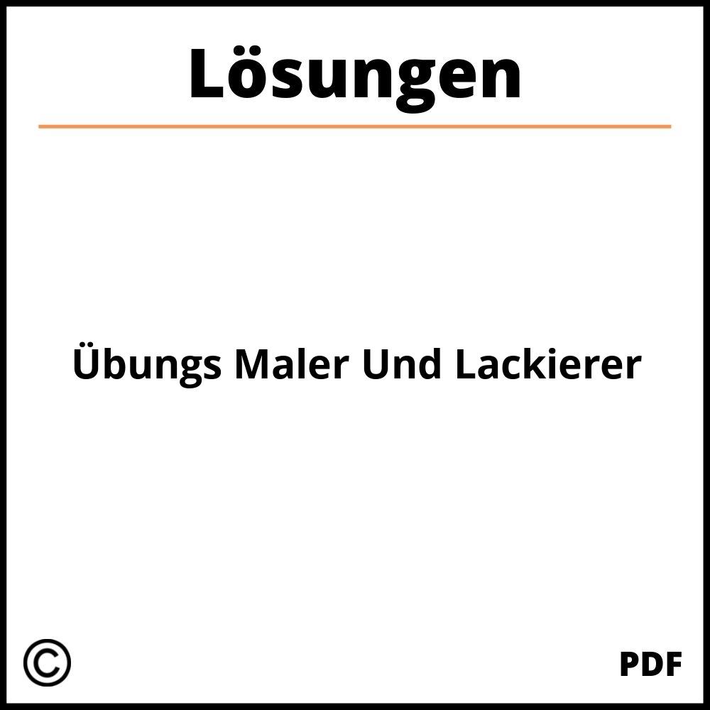 Übungsaufgaben Maler Und Lackierer Pdf