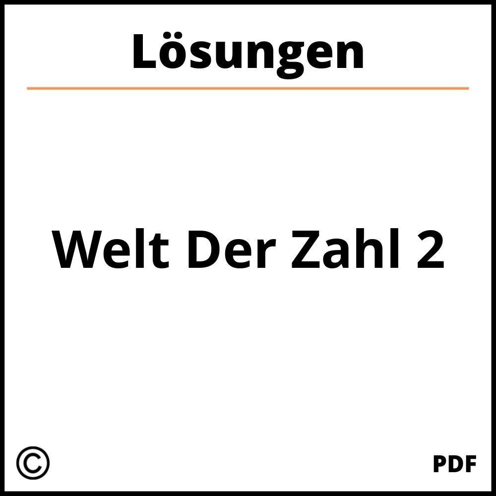 Welt Der Zahl 2 Lösungen Pdf